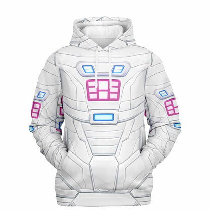 Astro Ave White Mech Armor Rave Hoodie