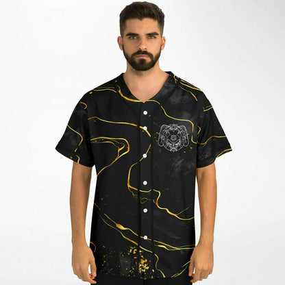 Marauda Black Gold Liquid Rave Baseball Jersey