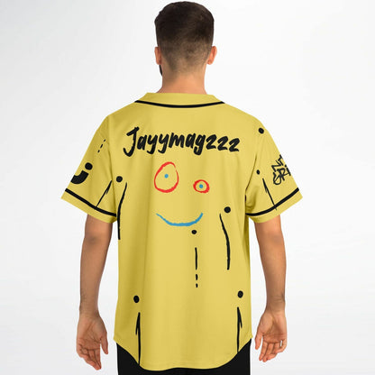 Pale Yellow Minimalist Hand Rave Baseball Jersey