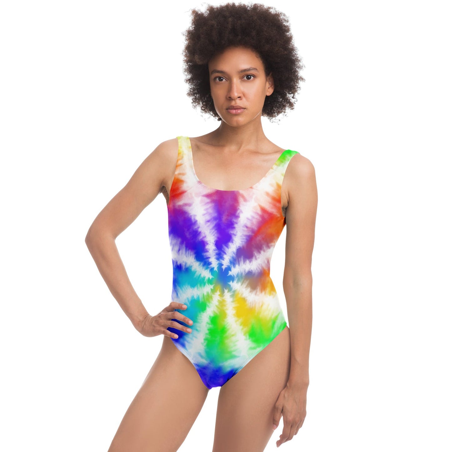 Full Rainbow Spiral Rave Swimsuit