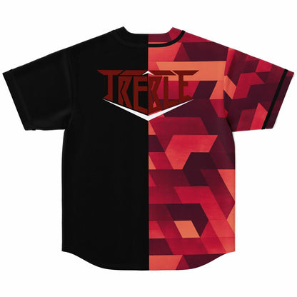 Red 3D Isometric Rave Baseball Jersey