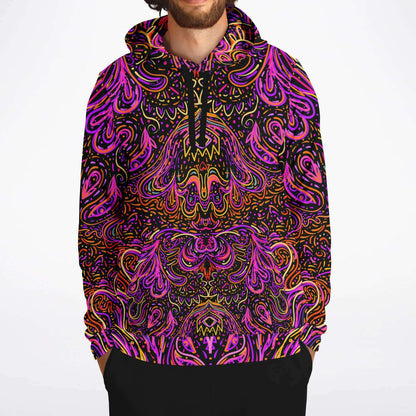 Magenta Psychedelic Doodle Rave Hoodie