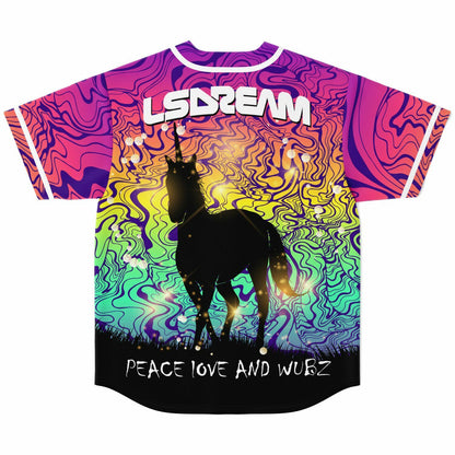 LSDREAM Full Rainbow Psychedelic Dripping Rave Baseball Jersey