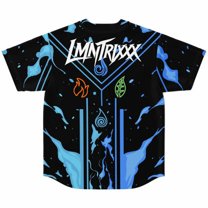 LMNTRIXXX Black Elemental Symbols Rave Baseball Jersey