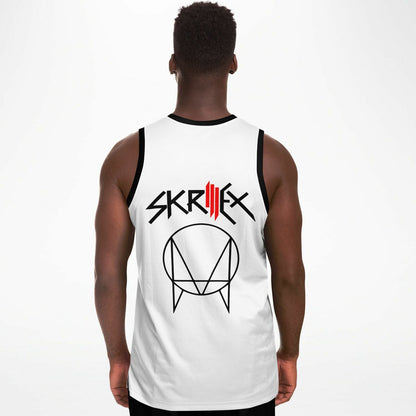 Skrillex White Body Slashed Lines Rave Basketball Jersey