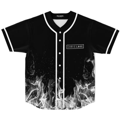 Chris Lake Black Rising Flames Rave Baseball Jersey