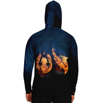 Flaming Heart Navy Ember Rave Hoodie