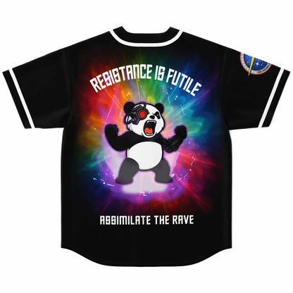 Black Cartoon Panda Rave Baseball Jersey