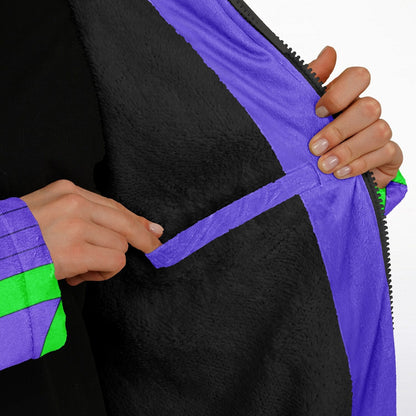 Neon Green Geometric Alien Rave Cloak