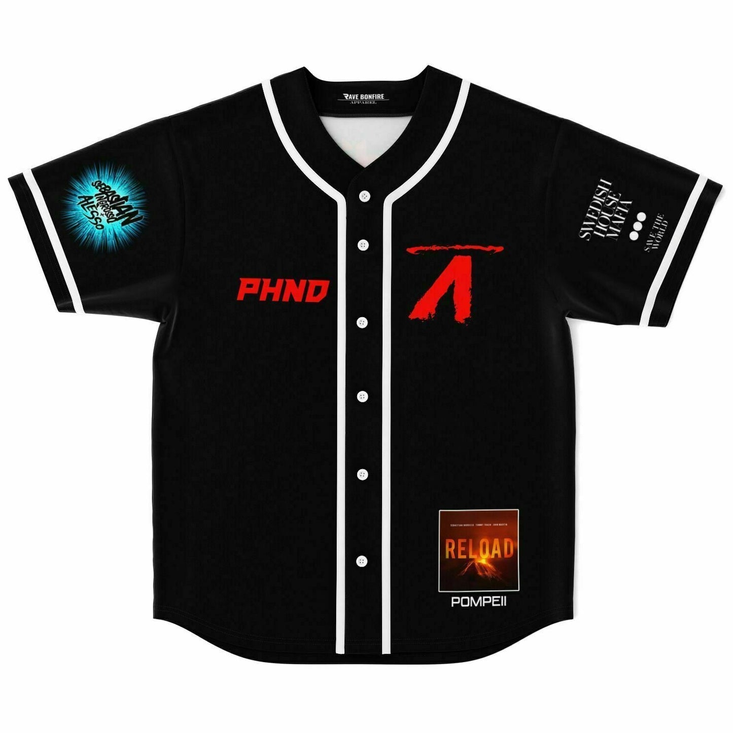 Audien Black Progressive House Rave Baseball Jersey