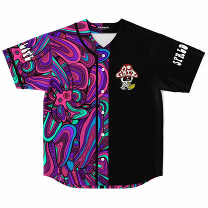 GRiZ Black Paired Psychedelic Paisley Rave Baseball Jersey