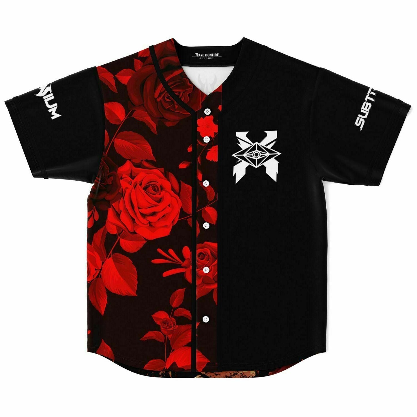 SVDDEN DEATH Black White Split Panel Rave Baseball Jersey