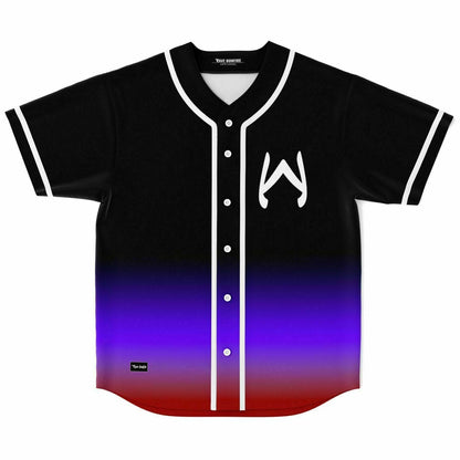 Black Blue Stylized ‘W’ Rave Baseball Jersey