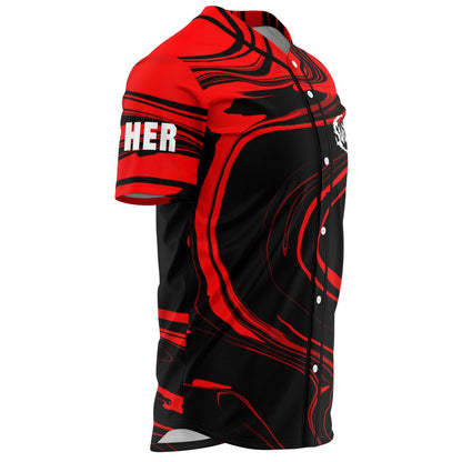 Svdden Death Red Black Swirling Rave Baseball Jersey