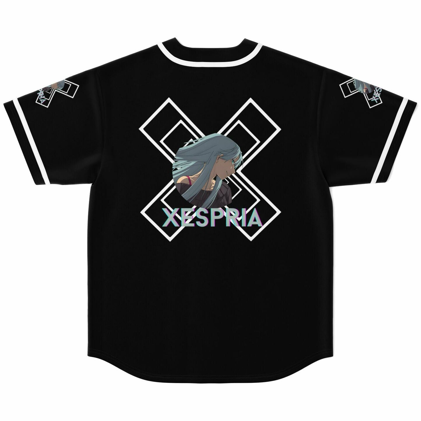 Black Anime Patches Rave Baseball Jersey