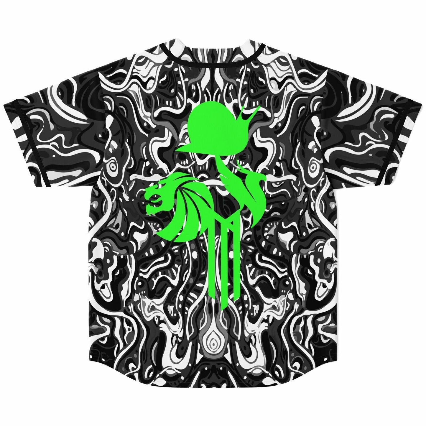 Black Liquid Marbled Rave Baseball Jersey
