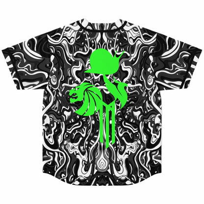 Black Liquid Marbled Rave Baseball Jersey