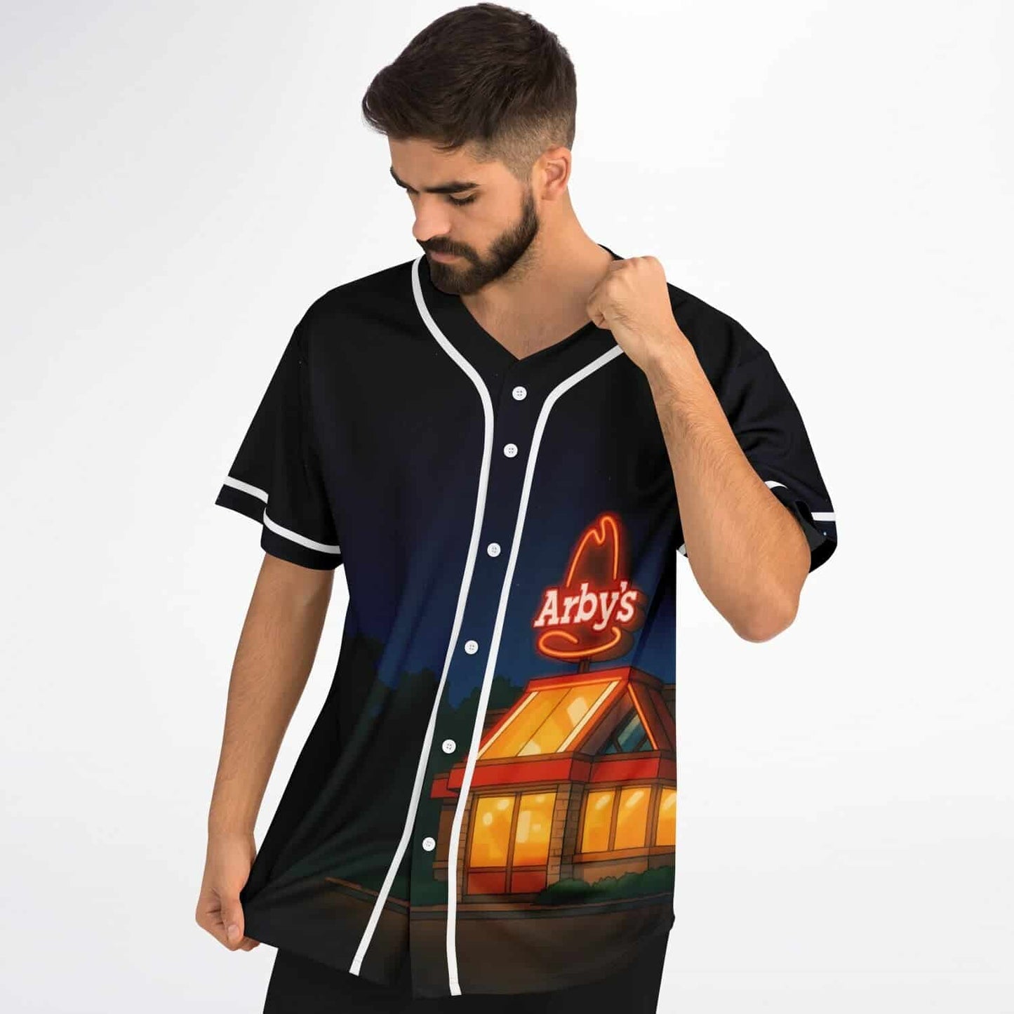 Dark Navy Arby’S Fast Rave Baseball Jersey