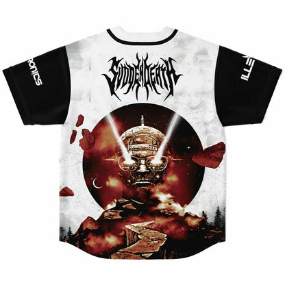 SVDDEN DEATH Black White Split Panel Rave Baseball Jersey