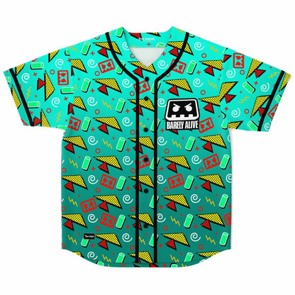 Barely Alive Teal 1990S Memphis Rave Baseball Jersey