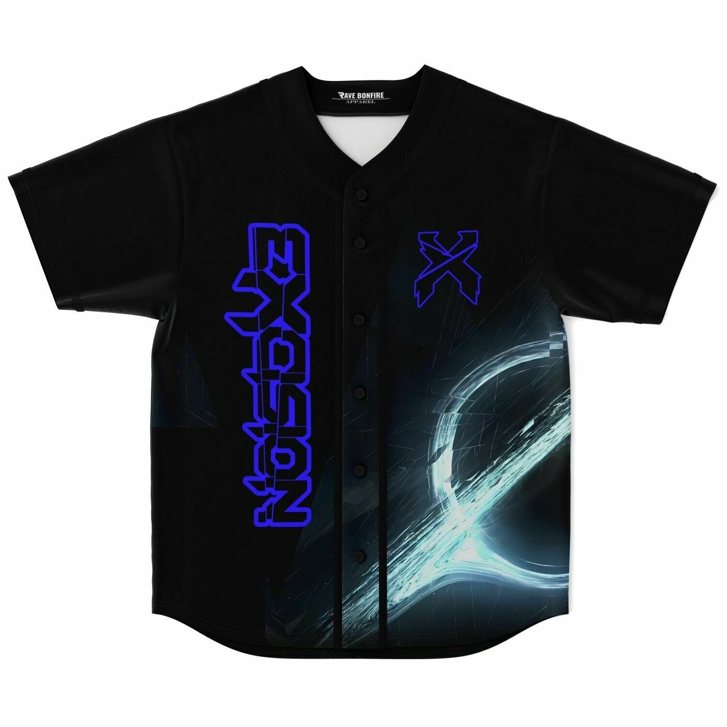 Excision Black Glowing Energy Rave Baseball Jersey