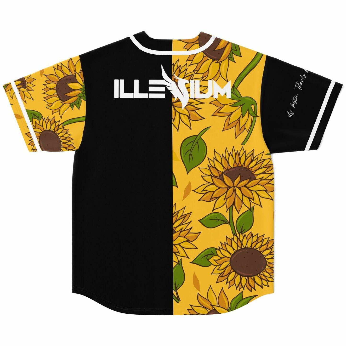 ILLENIUM Split Black Sunflowers Rave Baseball Jersey