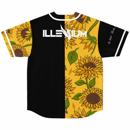ILLENIUM Split Black Sunflowers Rave Baseball Jersey