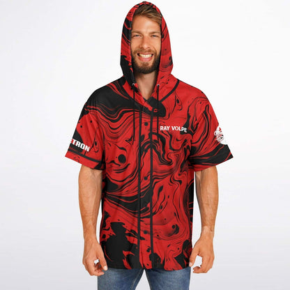 Ray Volpe Red Black Rave Hooded Baseball Jersey