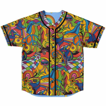 Stay Groovy Retro 70s Flower Power Reversible Baseball Jersey