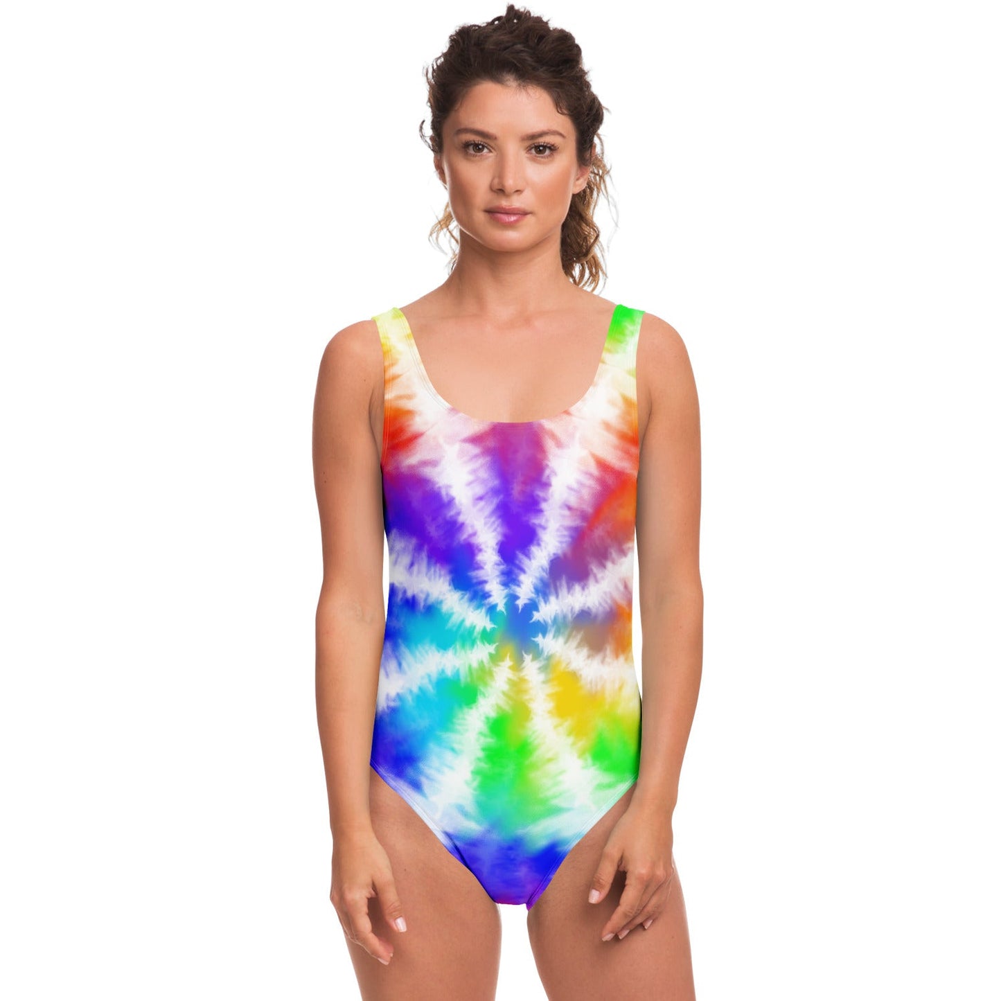 Full Rainbow Spiral Rave Swimsuit