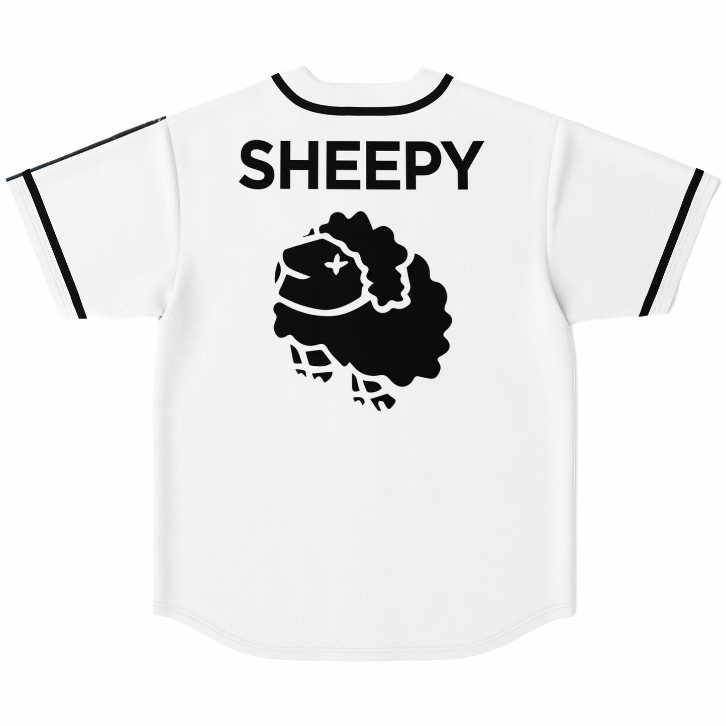 White Black Cartoon Sheep Rave Baseball Jersey