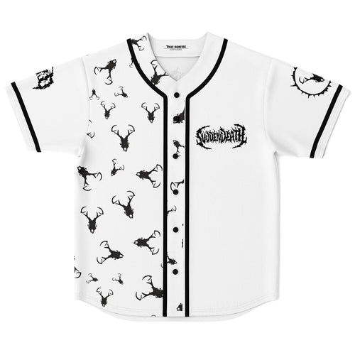 SVDDEN DEATH White Repeating Deer Rave Baseball Jersey