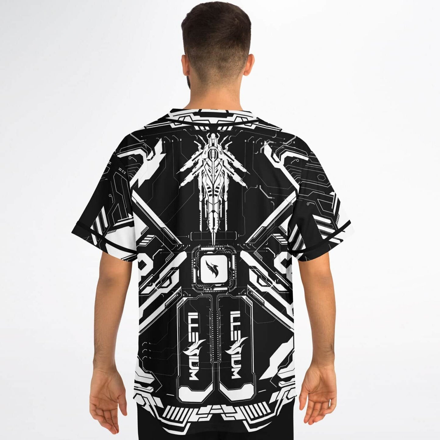 Illenium Black White Mechanical Rave Baseball Jersey