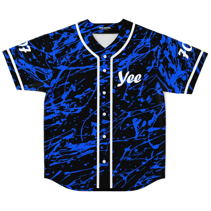Black Abstract Paint Rave Baseball Jersey