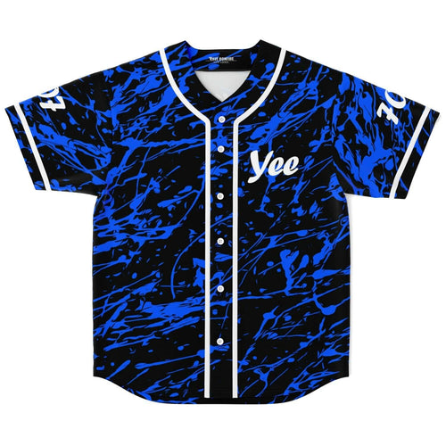 Black Abstract Paint Rave Baseball Jersey