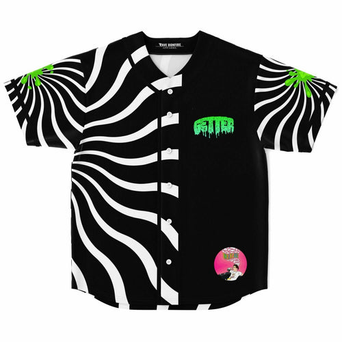 Getter Black White Spiral Optical Rave Baseball Jersey