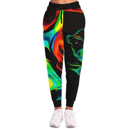 Black Neon Fluid Rave Joggers