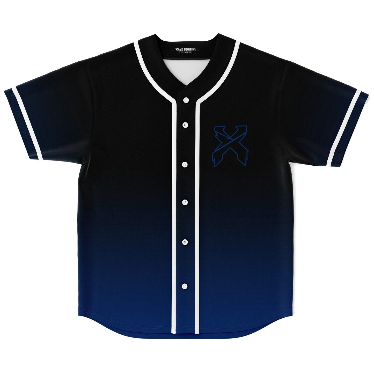 Excision Black Royal Crossed Blades Rave Baseball Jersey