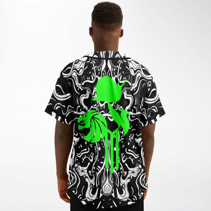 Black Liquid Marbled Rave Baseball Jersey