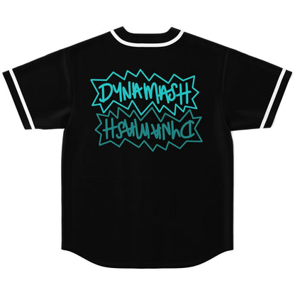 Dynamash Black Graffiti Brushed Rave Baseball Jersey