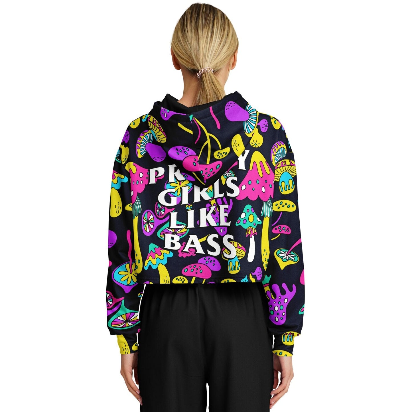 Acid Mushrooms Cropped Hoodie