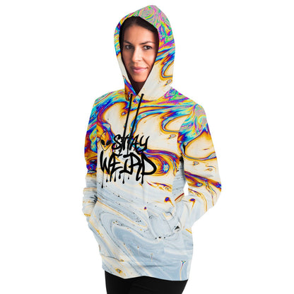 Stay Weird Rainbow Oil Slick Rave Hoodie