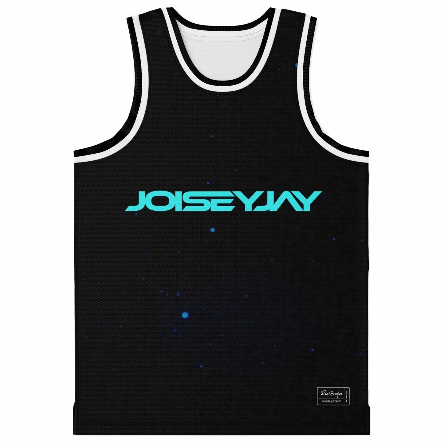 JoiseyJay Black Body Futuristic Wordmark Rave Basketball Jersey
