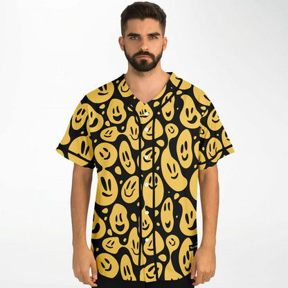 Black Trippy Melting Rave Baseball Jersey