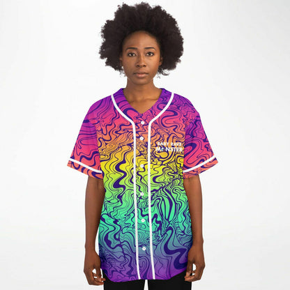 LSDREAM Full Rainbow Psychedelic Dripping Rave Baseball Jersey