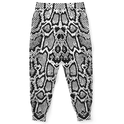 Black White Snakeskin Rave Joggers