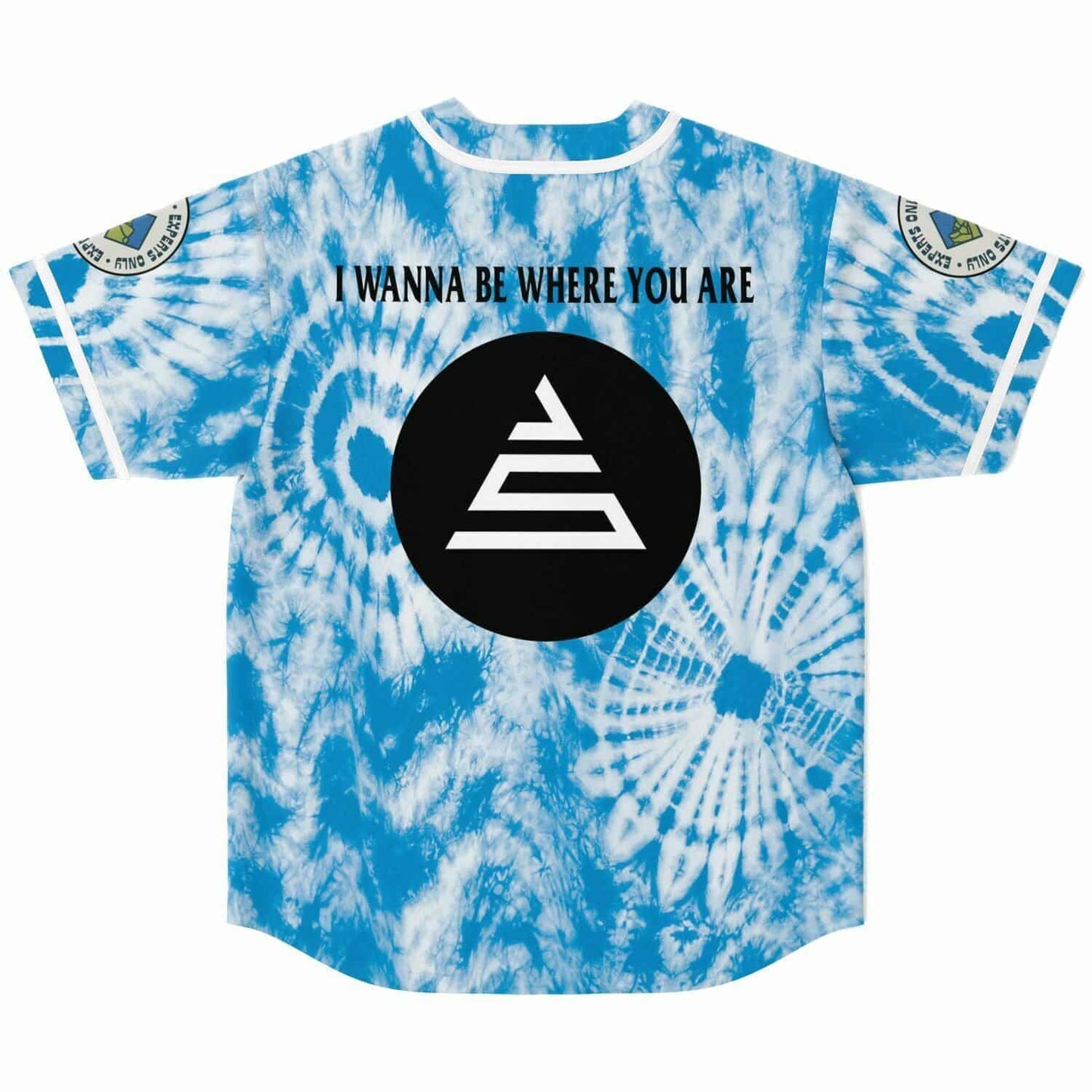 Sky Blue Spiral Tie Rave Baseball Jersey