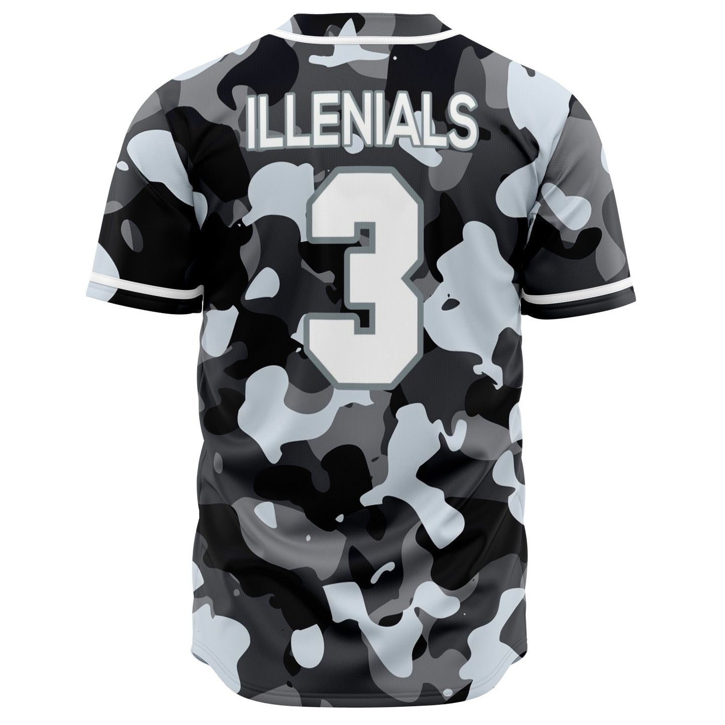 Black Camouflage Rave Baseball Jersey