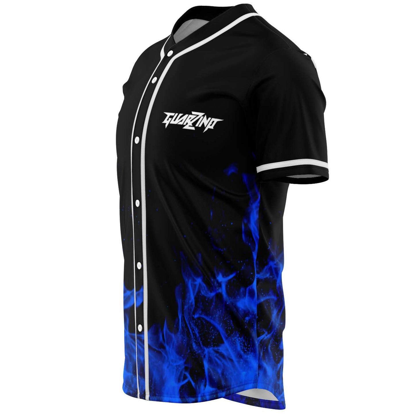 Guarzino Black Blue Fire Rave Baseball Jersey