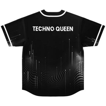 Black White Halftone Rave Baseball Jersey
